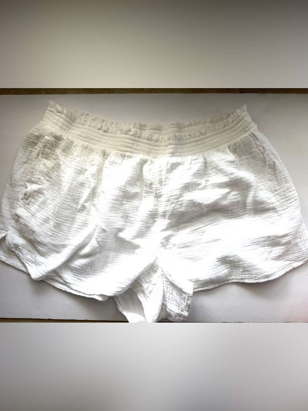 Aerie Gauzy High Waisted Shorts White XXL NWT"